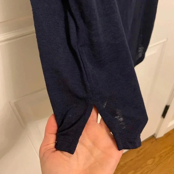 Athleta Navy Full Length Sleeveless Tank with Split Hem Size Medium - Picture 5 of 5